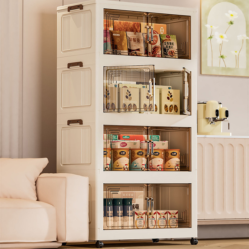 Foldable Storage Cabinet Multi-functional Multi-layer Thickened Household Living Room Dormitory Clothes Snack Books Toy Storage Cabinet