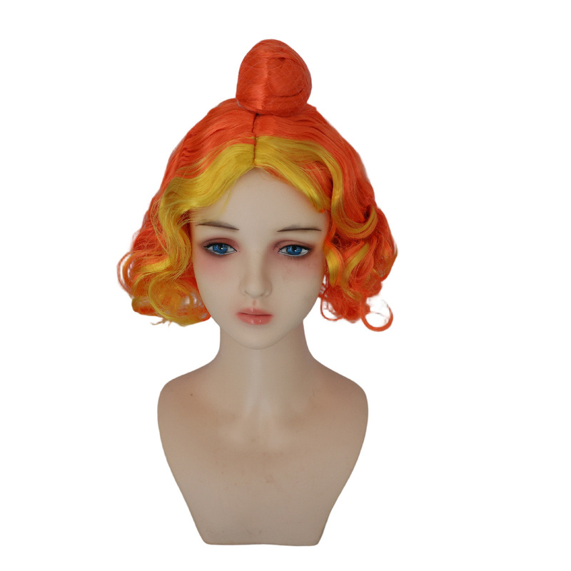 The Magic School Bus: Fiona Frizzle, Halloween orange highlights cosplay wig The Magic School Bus: Fiona Frizzle, Halloween orange highlights cosplay wig
