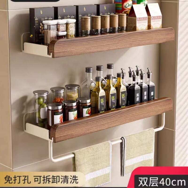 美ラードの台所の物置棚は穴を開けないで調味料をかぶせます。|undefined