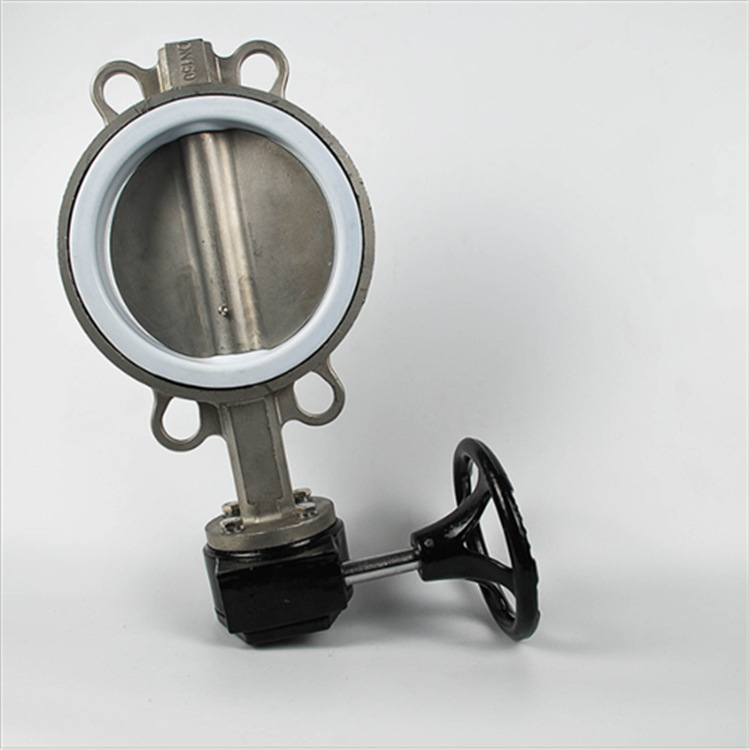 厂家供应 蜗轮不锈钢对夹蝶阀 D371F-16P 软密封四氟橡胶