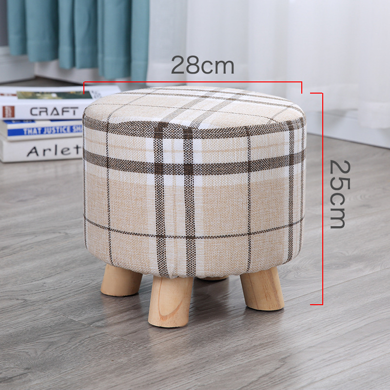 Taburete pequeño Internet celebridad hogar tela taburete bajo sala de estar creativa sofá taburete lindo taburete redondo zapatos Cambio de heces perezoso banco pequeño