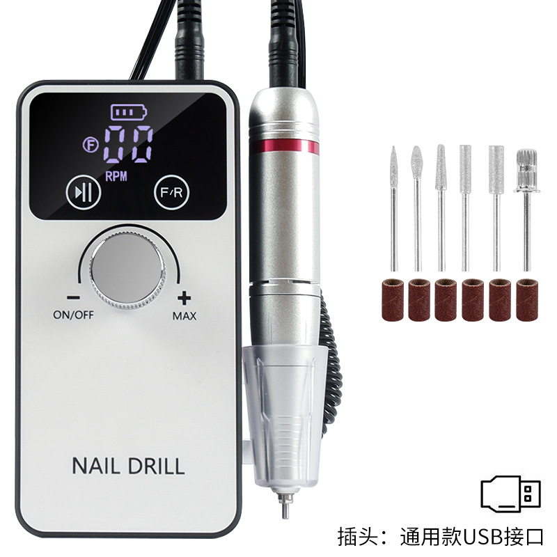 Removedor de esmalte de uñas transfronterizo V5, pulidora recargable portátil, herramienta de manicura profesional, máquina pulidora de uñas.