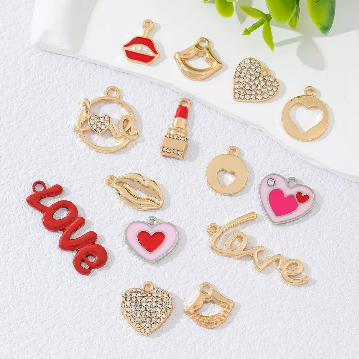 爱心情人节饰品挂件项链耳饰diy箱包服饰配件吊坠钥匙扣配件