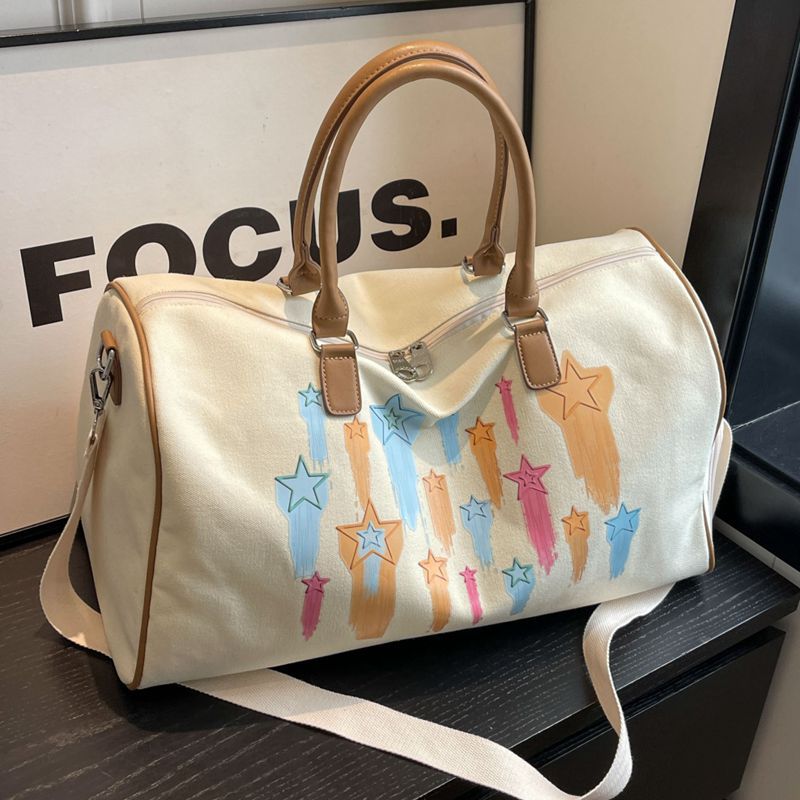 2023 nuevo bolso de viaje de lona de gran capacidad deportes bolsa de fitness estilo coreano crossbody bolsa de viaje de alto sentido