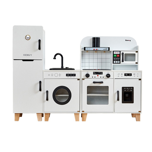 Three-in-One Refrigerator Play Kitchen Toy for Boys and Girls, 3-Year-Old Baby Simulated Cooking and Kitchen Set