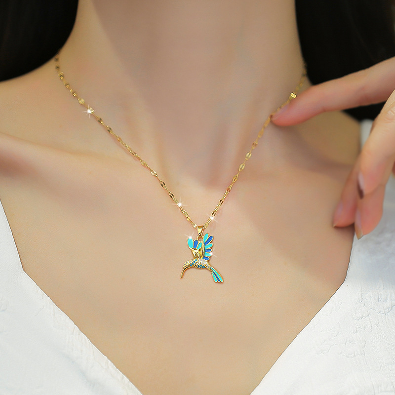 Elegant Casual Bird Copper 201 Stainless Steel Plating Zircon Women's Pendant Necklace display picture 2