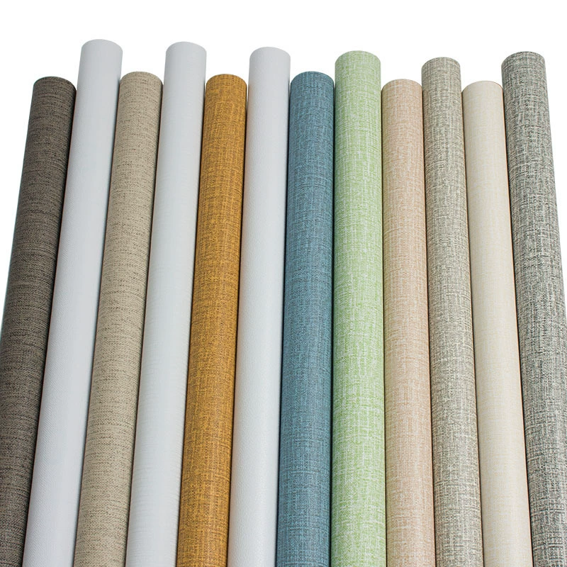 Обои самоклеящиеся оптом imitation hemp linen отель гостиная спальня однотонные обновление обоев шелк шелк