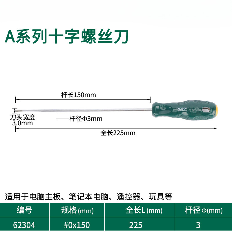 Destornillador de cabeza de rábano pequeño destornillador de ciruela de boca plana cruzada