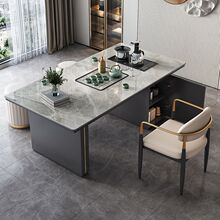 岩板茶桌一体一整套轻奢现代简约家用办公多功能意式茶台泡茶阳台