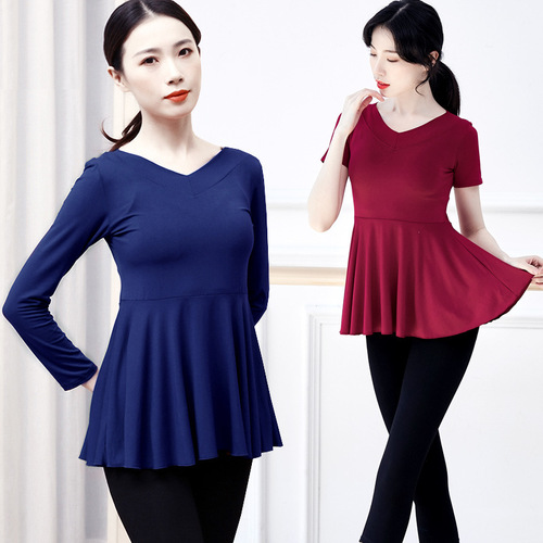 Dance wear women's long-sleeved ballet tops adult modern body classical dance teacher adult slimming practice clothing