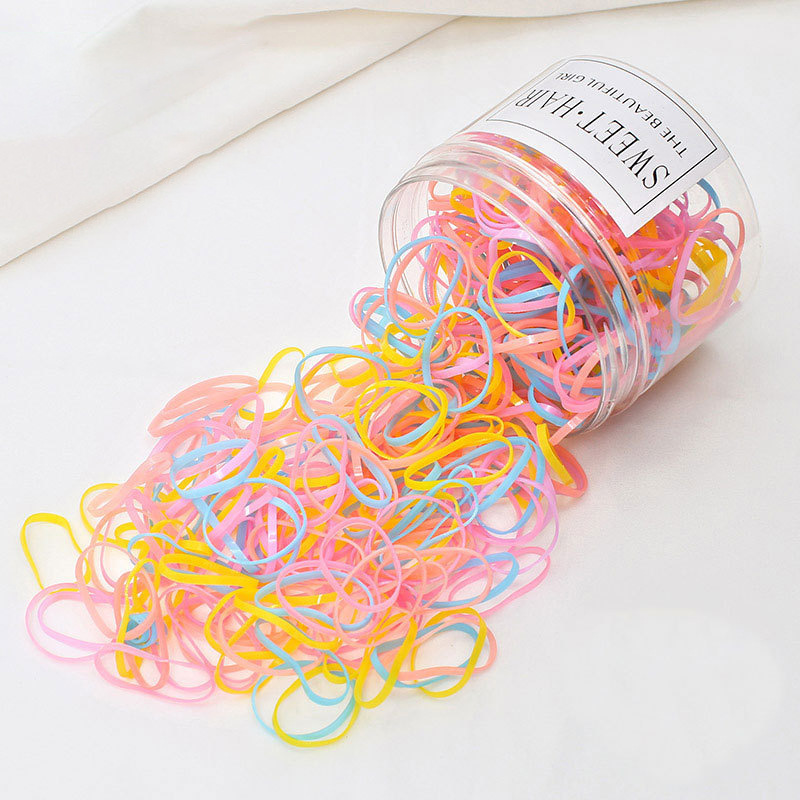 Cuerdas de cabeza de color mujeres negras coreanas niños lindos espesar banda de goma desechable toque de cabello red de pelo anillo