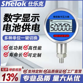 仕乐克数显电接点压力表耐震高精度数字电子水液压负压气压表