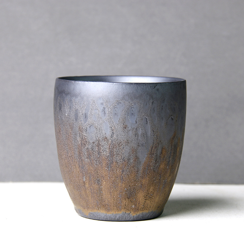 Japanese Retro Ceramic Coffee Mug With Wooden Handle_voghion.com