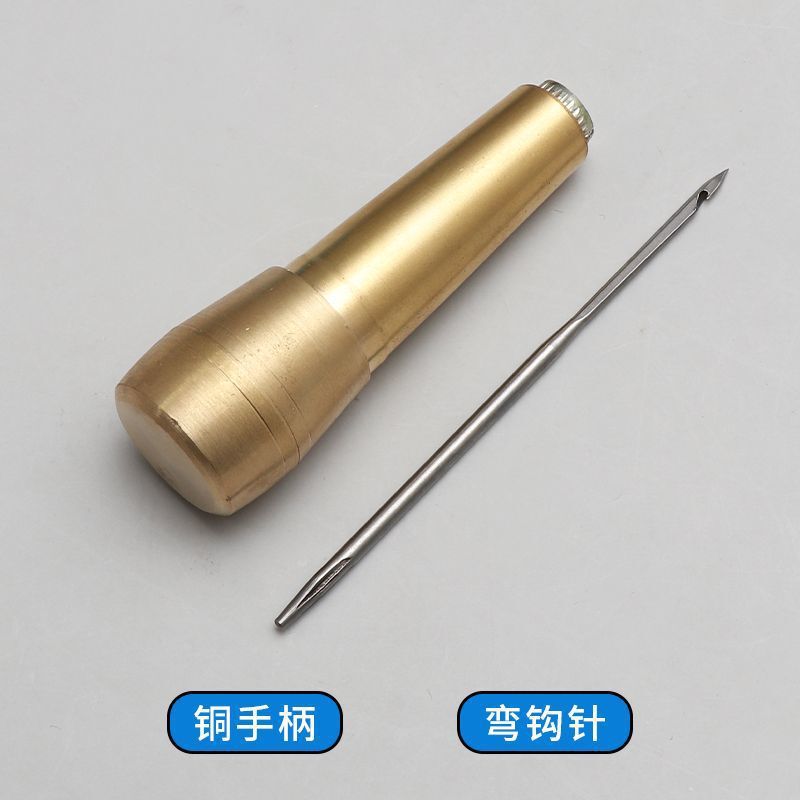 銅製の靴修理用のこて、ストレートフック、カーブフック、靴修理ツール、靴底、靴ひも、フックホール針|undefined