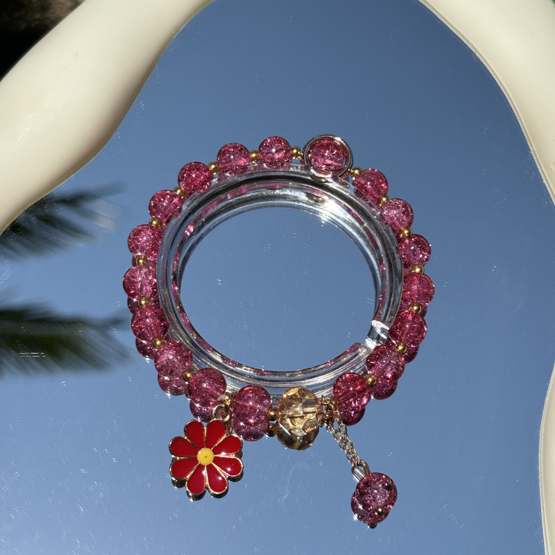 Kristall Gänseblümchen Perlenarmband Koreanischer Stil Für Damen_voghion.com