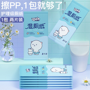 2 Pieces Separately Wrapped Wet Toilet Paper Butt Wipe Toilet Wipe Wet Toilet Paper Baby Adult Portable Hygienic Care Wipes