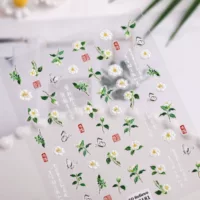 Оригинальные свежие цветочные наклейки для дизайна ногтей 5D с тиснением весенне-летние маленькие свежие белые цветочные наклейки для ногтей ювелирные изделия в стиле AA
