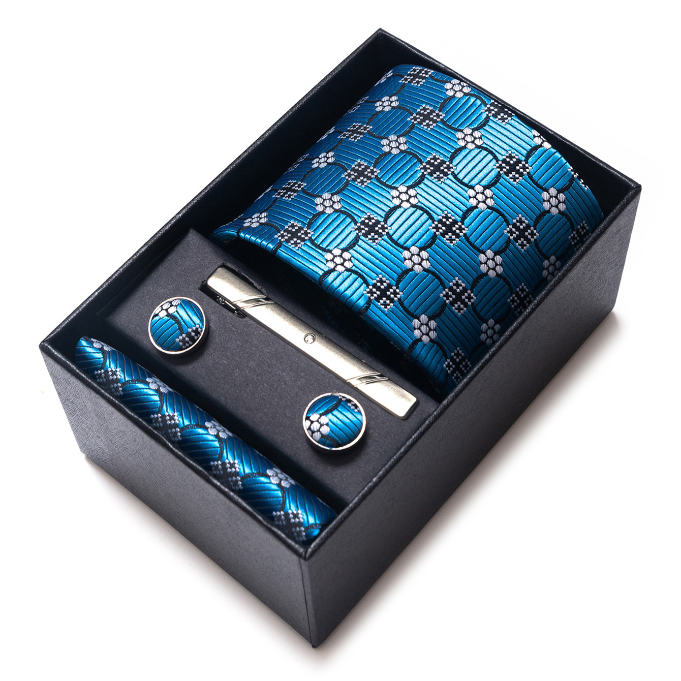Set de Caja de Regalo con Corbata de Negocios para Hombre de Rayón Jacquard para Boda