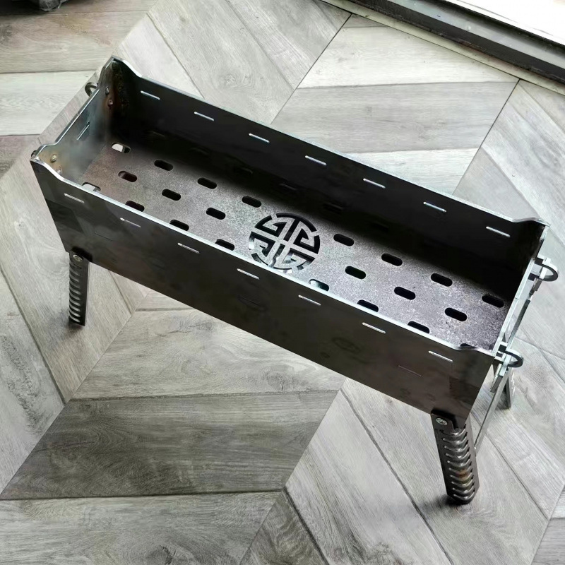 horno de barbacoa al aire libre carbón parrilla de barbacoa plegable portátil horno de barbacoa sin humo carbono asado horno de acero al carbono extra grueso
