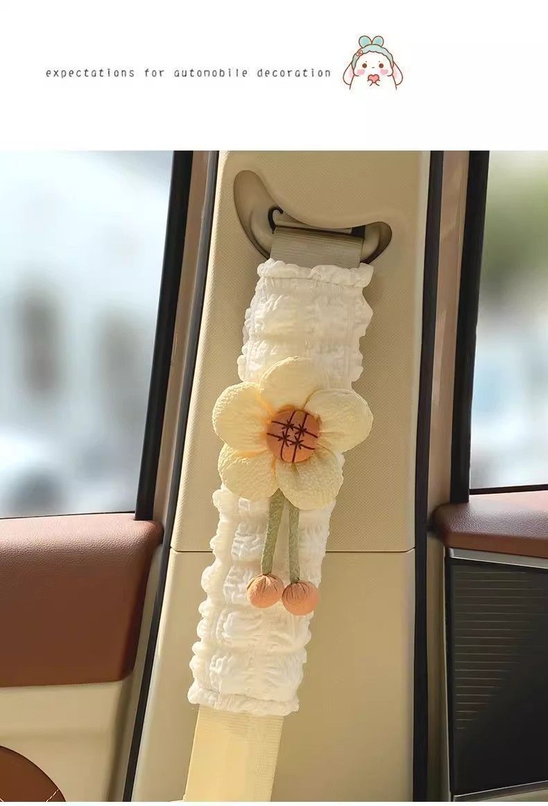 Car Seatbelt Shoulder Pad Cartoon Anti-Neck-Strangling Protective Cover for Women and Children Safety Belt Anti-Neck-Strangling