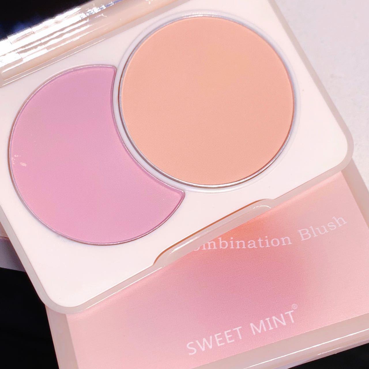 SWEET MINT Two-color Blush for female beginners, student, affordable, high-end look, contactor, high gloss, matte, purple and blue cheeks undefined