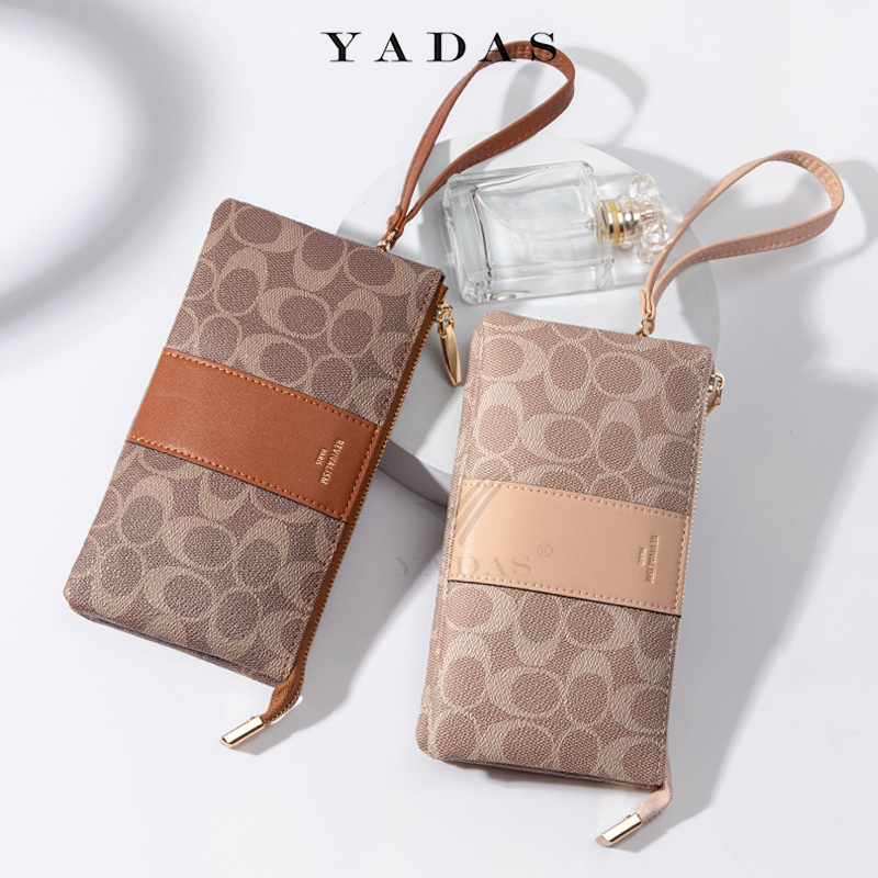 YADAS wallet wholesale ladies foreign trade new classic oval printing old pattern zipper wristbag atmospheric pu