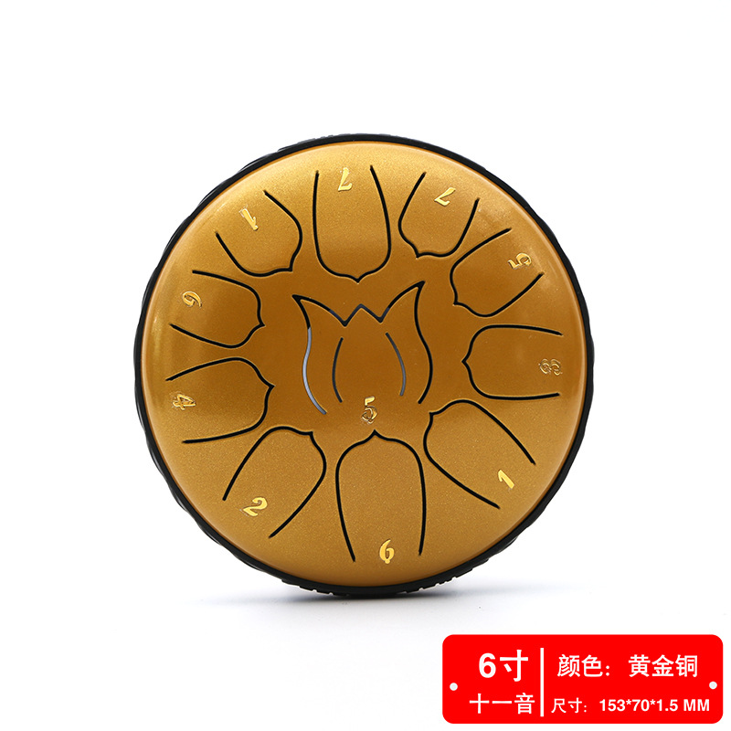 Fabricante fuente de 6 pulgadas 8 tonos 11 tonos instrumentos musicales tambor etéreo color vacío tambor sánscrito olvidar el polvo tambor olvidar la preocupación tambor Lotus