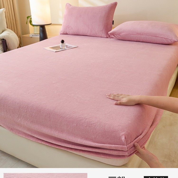 Leche cama de terciopelo 2026 nuevo invierno más terciopelo espeso brida de coral cama de terciopelo sábanas colchón cubierta protectora