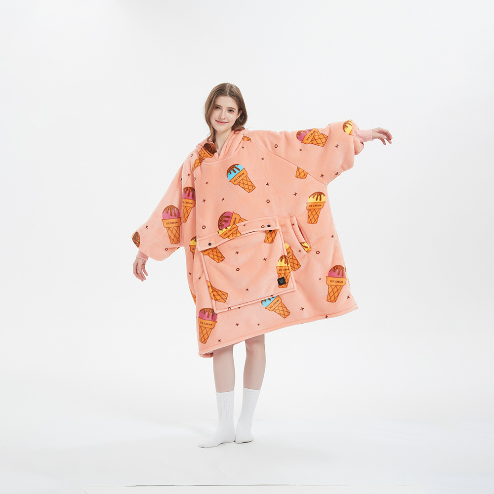 Manta perezosa con capucha con calefacción de tres zonas USB de Amazon