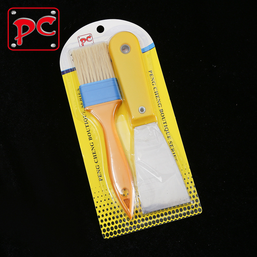 厂家现货油漆刷铲刀套装塑料柄毛刷刮刀组合家用清洁五金工具批发