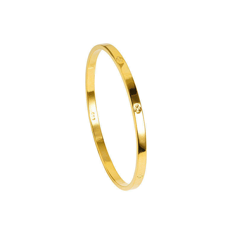Brazalete de cuatro hojas de oro vietnamita de cinco flores de mujer doble anillo no se desvanece de alta calidad joyería de aleación de cobre brazalete de simulación