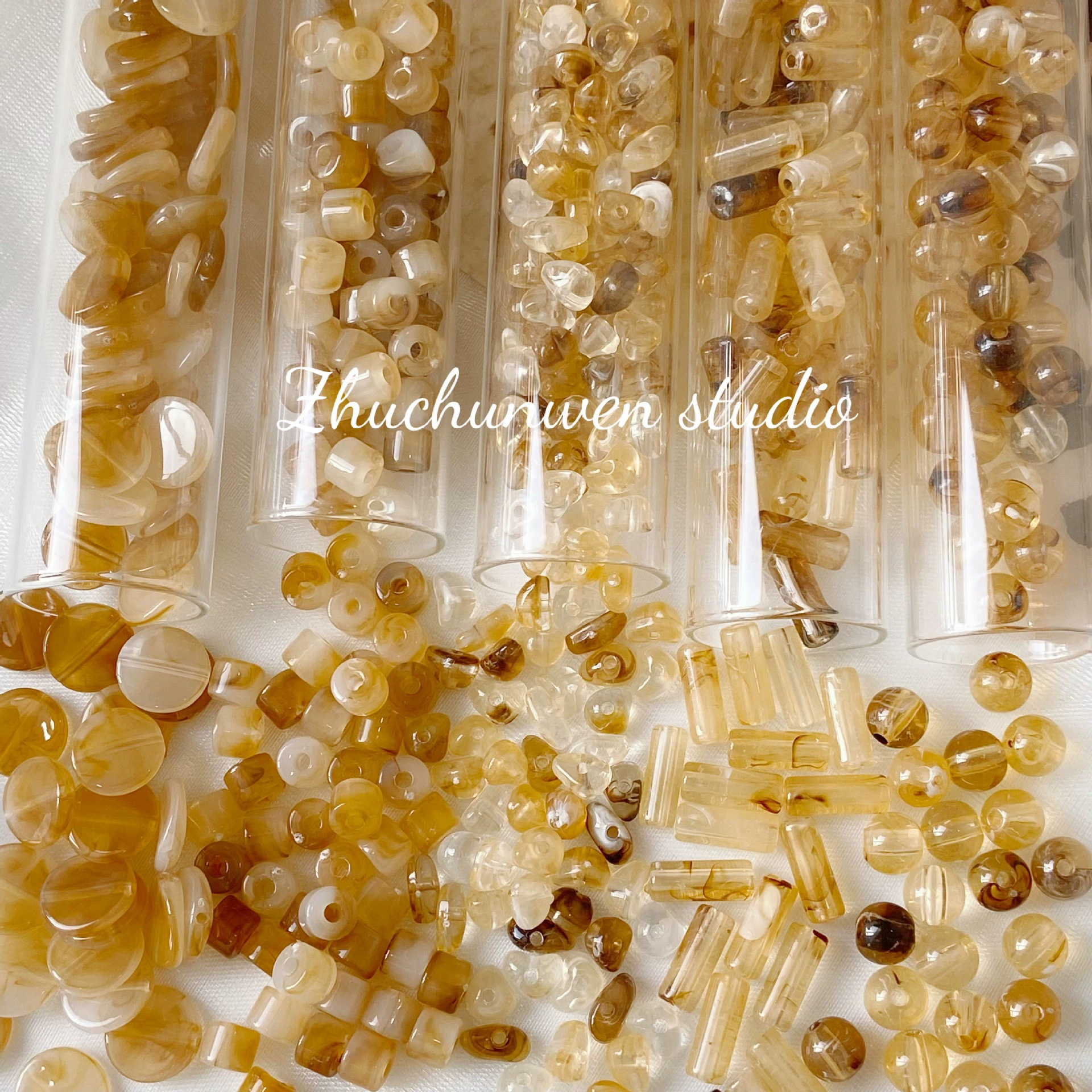 [Поздняя осень] акриловая смазанная имитация нефрита, браслет ручной работы из бисера, ожерелье, аксессуары, свободный материал из бисера