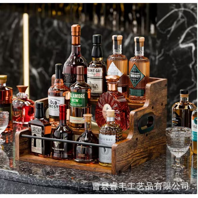 现货木制调料收纳架阶梯式桌面收纳架洋酒展示架桌面咖啡置物架|undefined