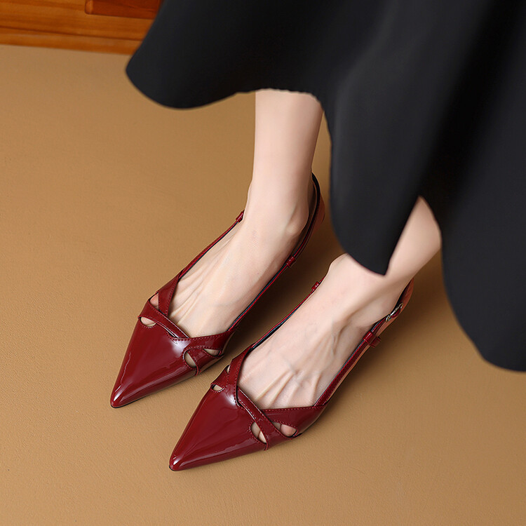 CHIKO Nola Pointy Toe Kitten Heels Slingback Shoes - Chiko Shoes