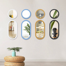 简约创意佛珠组合圆镜卫生间墙挂圆形镜子化妆镜洗手间壁挂浴室镜