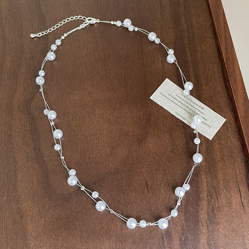 Luksus perlehalskæde choker med magnetlås til kvinder_voghion.com