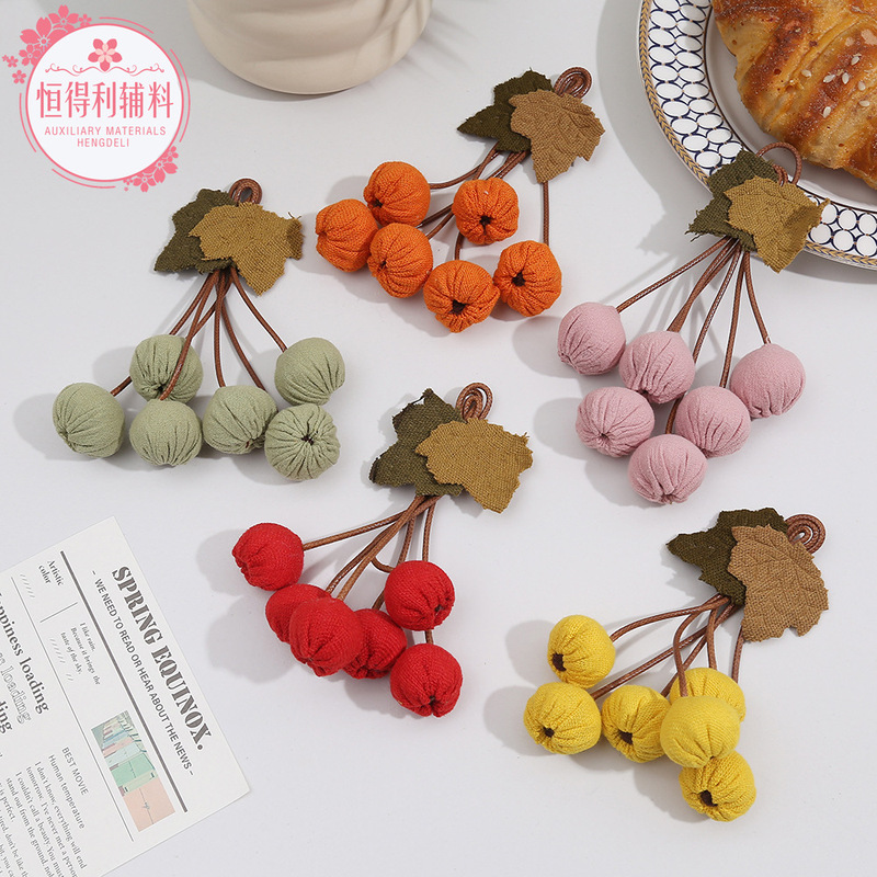 Forest-Style Fresh Fabric Hawthorn Fruit Flower Sweater Accessories Coat Suit Dress Pin Brooch Accessories
