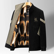U 63183 Men's Stand Collar Zipper Jacket ���I��朊A�� ��