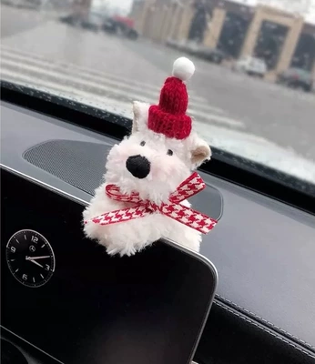 Waiver Central Control Screen — Car ornaments - standard-west-highland-red-hat-houndstooth-bow-tie-ornament