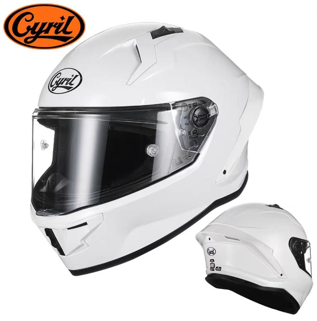 Casco integral de motocicleta CYRIL para hombre y mujer, para carreras, conducción en todas las estaciones, para motocicleta de calle con alerón grande y Bluetooth R1