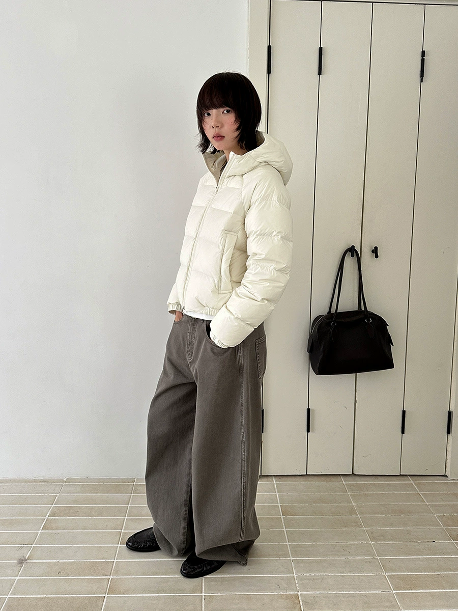 Winter velvet windproof down jacket, duck down
