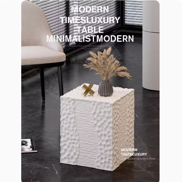 Italian Normcore Art Design Side Table Living Room Coffee Table Retro Medieval Wabi-sabi Style Texture Floor-standing Ornaments Next to the Sofa