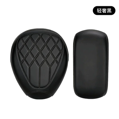 Waterproof, sun-proof, thickened leather: Electric car cushion - luxury-black-water-drop-embossing-front-seat-cover-rear-seat-cover
