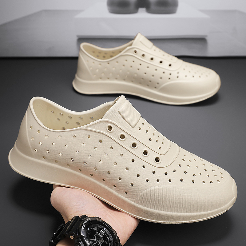 Wncnnnncative verano deportes al aire libre pareja playa agujero zapatos cerrado puntera casual transpirable sandalias impermeables