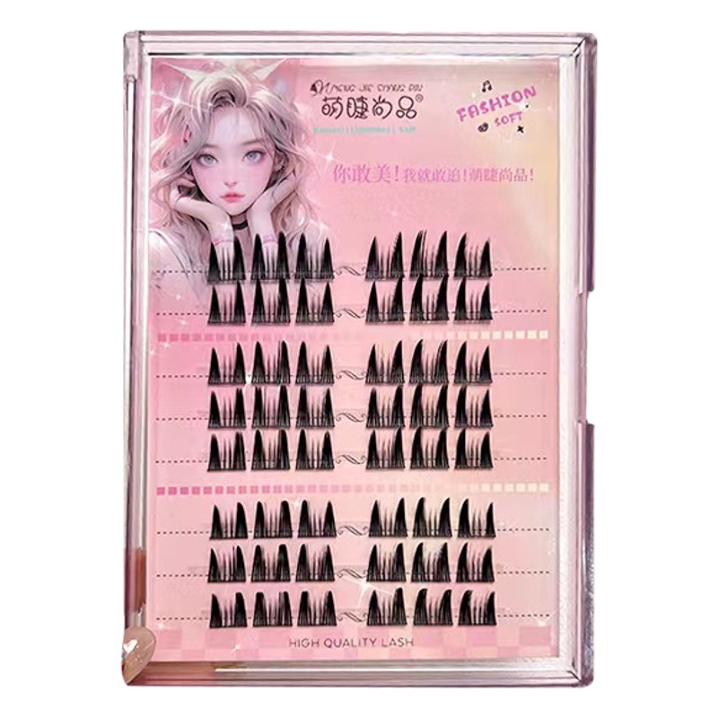 Pestañas lindas moda muñeca perezosa sentido dibujos animados Barbie pestañas naturales 69 split solo racimo Barbie novato pestañas postizas