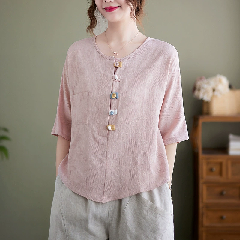 Retro thin summer T-shirt, with short sleeve