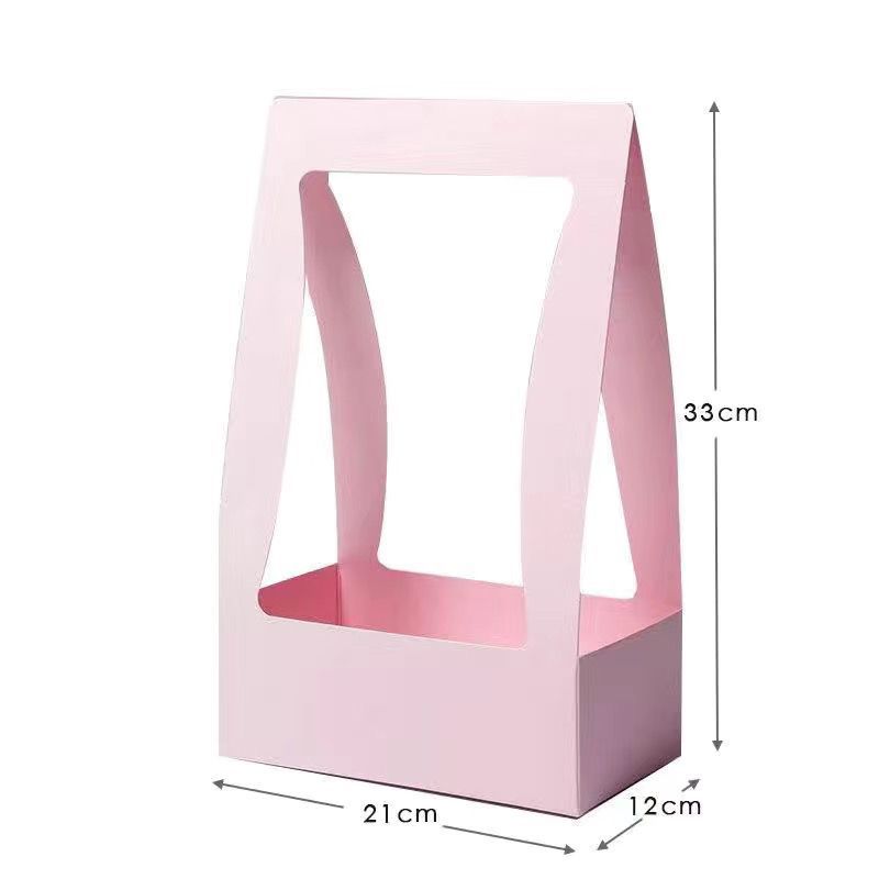 Cesta de flores portátil coreana creativa, caja de regalo en forma de corazón festivo, caja de papel, caja de embalaje de arreglos florales al por mayor, bolsa de caja de flores