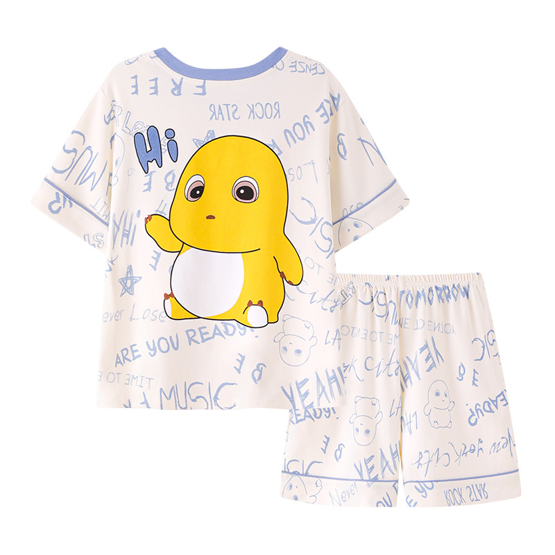 Pijamas para niños 2026 nuevo verano delgado transpirable algodón de manga corta dibujos animados para niños grandes ropa para el hogar