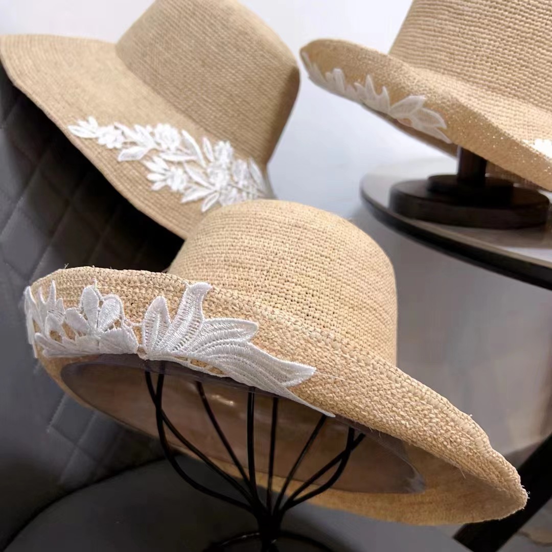 Hepburn Style Bowknot Lace Raffia Straw Sun Hat For Women_voghion.com