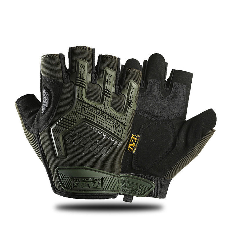 4세대 극세사 + 보호패드 - 씰 하프핑거 아미그린